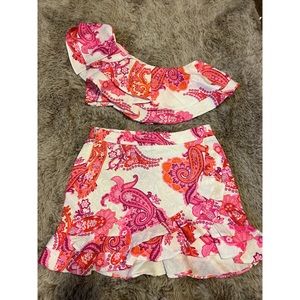 2 pieces skirt floral set